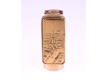 Mirlip Paris France lipstick compact-circa 1940s-Eiffel Tower motif-Weight 33g
