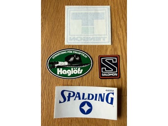 Klistermärken Fjällräven, Haglöfs, Salomon, Tenson, Spalding Retro Samlarobjekt