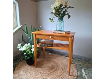 Sängbord teak retro sidobord nattduksbord med låda 50-tal 60-tal vintage