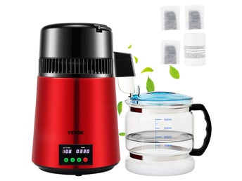 4 L Water Distiller, 1 L/H, 750W Distilled Water Maker Machine with 0-99 H