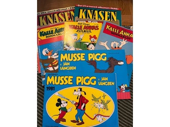 Samling av serietidningar: KNASEN, Kalle Anka, Musse Pigg - Diverse årgångar