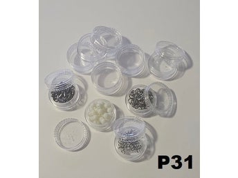 (P31) 10-pack Akryburkar med lock 2,8 cm x 1,4 cm