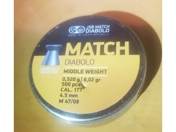 JSB Match Diabolo - Mellanvikt, 500 st, 4.5 mm.