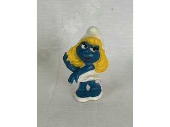 Vintage Smurfan Smurfette Peyo/Bully - äldre PVC-figur - Smurfarna - Retro