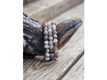 Botswana Agat, armband 8mm runda pärlor
