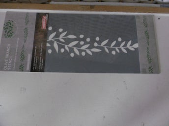 Schablon, stencil, mall, mönster, bård, olivranka, 34x15 cm