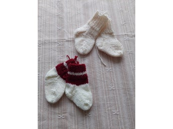 Handstickade babysockor, 2-pack / Strl 13-15