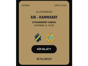 AIK mot Hammarby en biljett