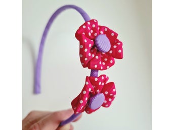 VARUPARTI 25 st - Diadem med blommor i lila och cerise från Lollipop till barn