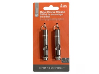 Survive Outdoors Longer Metal Rescue Whistle, 2 Pack