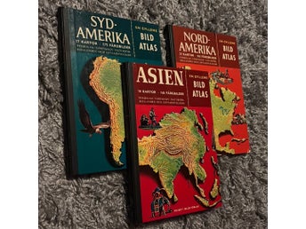 3 st En gyllene bildatlas – Asien, Nord-Amerika & Syd-Amerika – 1961–1962