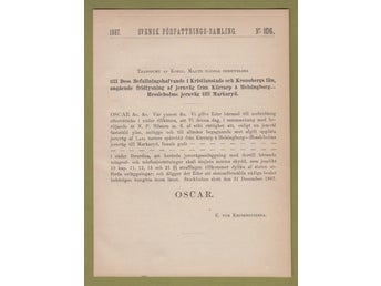 SFS 1887-106. Fridlysning järnväg Kärrarp-Markaryd