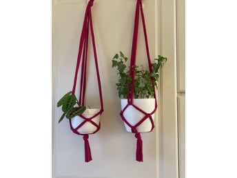 2 cerise amplar handmade / makramé 10-12 cm