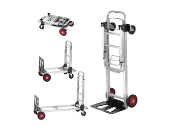 Fällbar Transportkärra 181 kg Aluminium med Hjul för Lager, Flytt och Transport