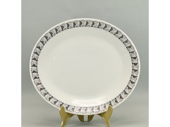 Ovalt Fat - Uppläggningsfat - 28,5 x 25,2 cm - Hjärtblad - Upsala Ekeby - Gefle