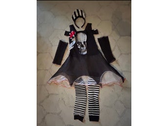 Halloween maskerad temakalas Skelettdräkt för barn, storlek 122-128 cl