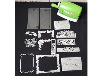 Stort set med metalldies för scrapbooking och korttillverkning