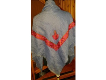 sjal handbroderad retro