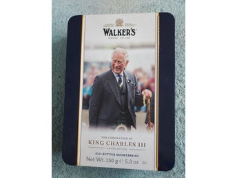 Plåtask Walker´s King Charles III Längd 21 cm Bredd 15 cm Höjd 4,2 cm