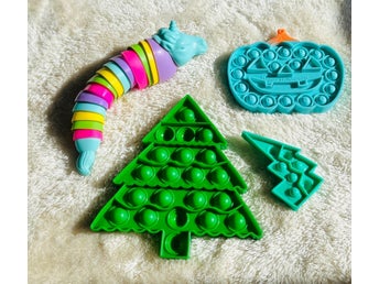 Fidget toys: Unicorn, pumpa, julgran och blixt