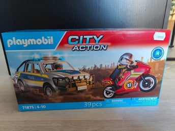 Playmobil City action Polisbil med Motorcykel