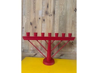 Äldre Adventsljusstake i trä, levande ljus, retro, vintage rö