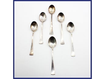 Skedar, 830 silver, 6 stycken (vikt 84,37g, längd 11cm)