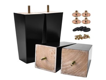 10 cm Trämöbelben i Klassisk Design (4 Stycken)