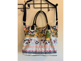 Gina Benotti stor boho väska 100% bomull – färgglad shopper