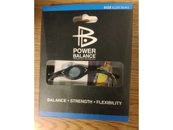 Power Balance Armband Svart Storlek L (20.5cm)