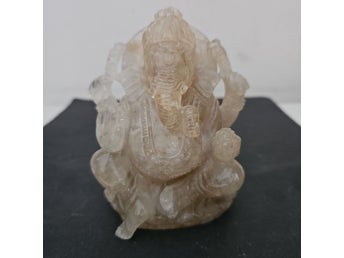 Handsnidade av Bergkristall Genesh Handmade Hindo Lord Genesha Skulptur H-13cm*