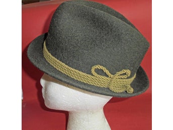 hatt, mossgrön herrhatt, vintage