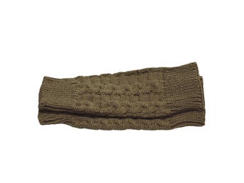 Armvärmare stickade, fingerlösa & korta - Khaki [20cm] - Handledsvärmare