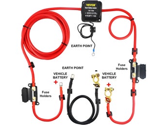 Split Charge Relay Kit, 6mtr 12V, Automatic Dual Battery Isolator Kit with