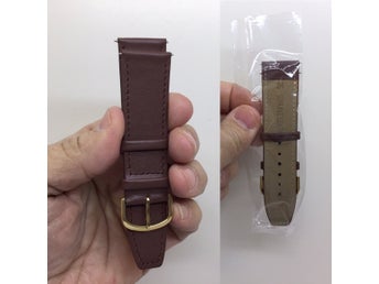 Klockarmband,24 mm,Brun, Kalvskinn, Äkta läder, Bandstift,Herr,Dam,ny
