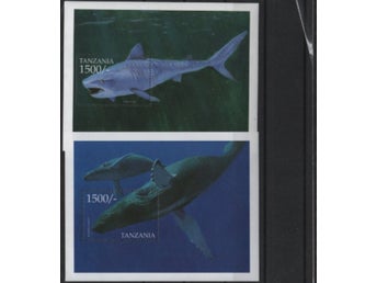 Tanzania 1999 Havsliv Fiskar hajar valar 2v i 2 block