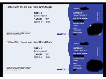 2 biljetter till Fatboy Slim på Hotel Grand Stade