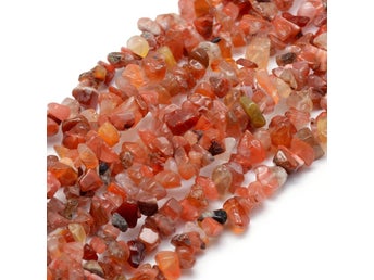 1 sträng (39 cm) Karneol Chips 5-8mm Naturliga Ädelstenar