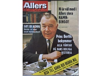 Allers 19 1970 Prins Bertil, Stig Järrel, Sven Lindman, Sussi Björk, Heidi Björk