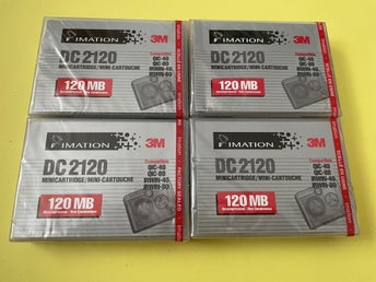 4-pack Imation 3M DC2120 120MB Mini Data Cartridge Nytt Inplastat QIC-80 Backup