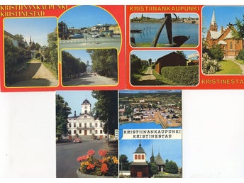Kristiinankaupunki KRISTINESTAD 3olika flerbilderskort troligen från 1970/80tal
