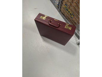 Portfölj, Vinröd, Skinnex, Bruksskick, Retro, Vintage