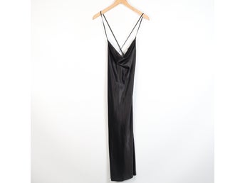 Klänning Svart Satin Dam Stl M/L
