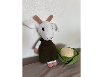 Handmade Crochet Goat and Cabbage Set