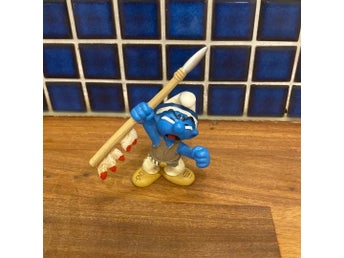 Peyo Schleich Native American Indian Smurf med spjut figur