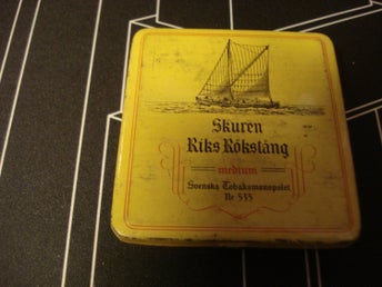 Plåtburk Skuren Riks Rökstång Sv Tobaksmonopolet 535