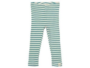 Petit Piao turkosa och off-white leggings, storlek 74 CM