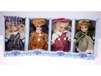 Vintage porcelain dolls bundle circa 2000s-four dolls included-NEW-Weight 570g