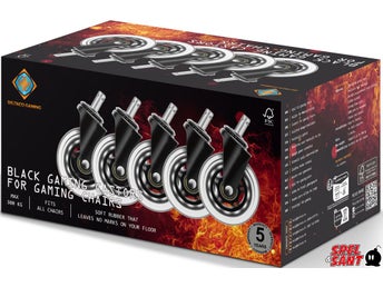 Deltaco Gaming 3 Inch Rubber Wheels Black (5-Pack)