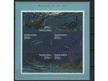 Tanzania 1999 Fiskar hajar 6v i block